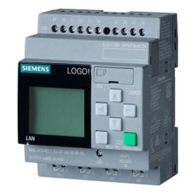ΛΟΓΟΤΥΠΟ Siemens! 8.3 PLC (6ED1052-1MD08-0BA1) Basic Unit 12/24RCE, 8DI/4DO, Ethernet, Display
