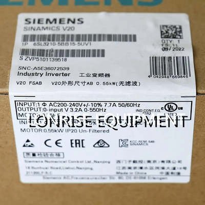 Βιομηχανικός έλεγχος 6SL32105BB155UV1 PLC Siemens 6SL3210-5BB15-5UV1 0.55KW 1AC V20