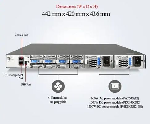 CE6881-48S6CQ Switcher (48*10G SFP+, 6*100G QSFP28, 2*AC Power Supply, Port Side Air Inlet/Outlet)