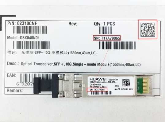 OSX040N01 Οπτικός δέκτης της Huawei OSX040N01 02310CNF SFP+ 10G Πολυδιάστατη μονάδα ((1550nm 40km LC LRM)