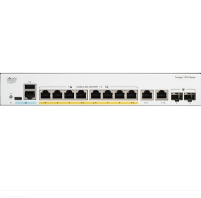 C1200-8P-E-2G Cisco Switches 8x 10/100/1000 PoE+ θύρες με 67W προϋπολογισμό ισχύος 2x Gigabit Copper/SFP Combo θύρες, Rack-mountable