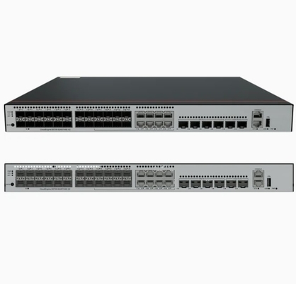 S5735-S24ST4XE-V2 24*GE SFP θύρες 8 εκ των οποίων είναι διπλής χρήσης 10/100/1000 ή SFP 4*10GE SFP+ θύρες 2*12GE stack ports χωρίς μονάδα ισχύος