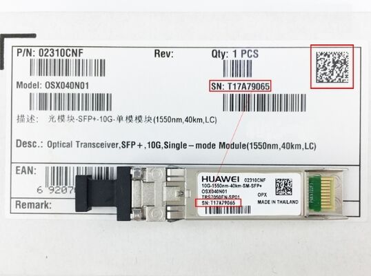 OSX040N01 Οπτικός δέκτης Huawei 02310CNF 
SFP+, 10G, Μονάδα μονοτρόπου ((1550nm,40km,LC)