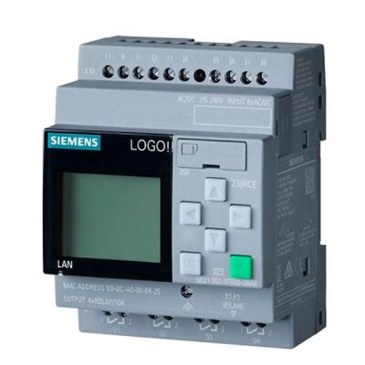 ΛΟΓΟΤΥΠΟ Siemens! 230RCE Logic Module, 115/230V AC/DC, 8 DI/4 Relay DO, με οθόνη, Ethernet, Modular Expandable