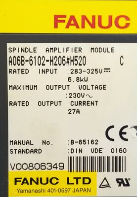 Fanuc A06B-6102-H206 CNC Σερβοενισχυτής ατράκτου 200-240V AC υψηλής ακρίβειας