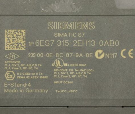 Μονάδα ελεγκτή Siemens 6ES7315-2EH13-0AB0 SIMATIC S7-300 CPU 315-2 PN/DP