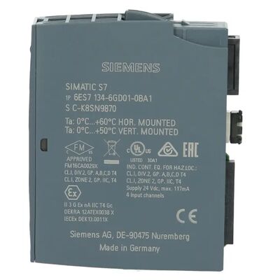 Siemens 6ES7134-6GD01-0BA1 SIMATIC ET 200SP Αναλογική μονάδα εισόδου AI 4xI 2-/4-σύρμα ST