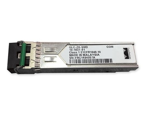 GLC-ZX-SMD συμβατό με το 1000BASE-ZX SFP 1550nm 80km Industrial DOM Duplex LC SMF Transceiver Module